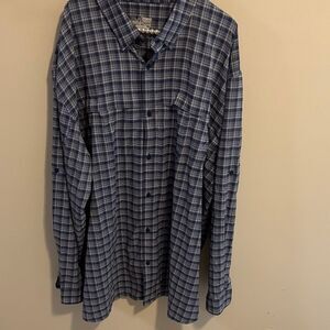 Huk Navy Checkered Men's Button Down Shirt size xxxl
